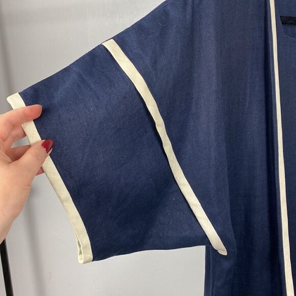 Yeohlee New York Bonwit Teller Vintage Navy Blue Short Sleeve Dress Size XL - Picture 2 of 12